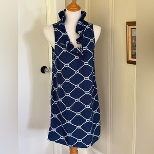 Mudpie sz M navy shift dress with nautical knot print